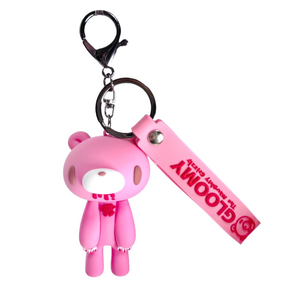 Gloomy Bear Bloody Bear 3D Silicon Pink Figure Keychain